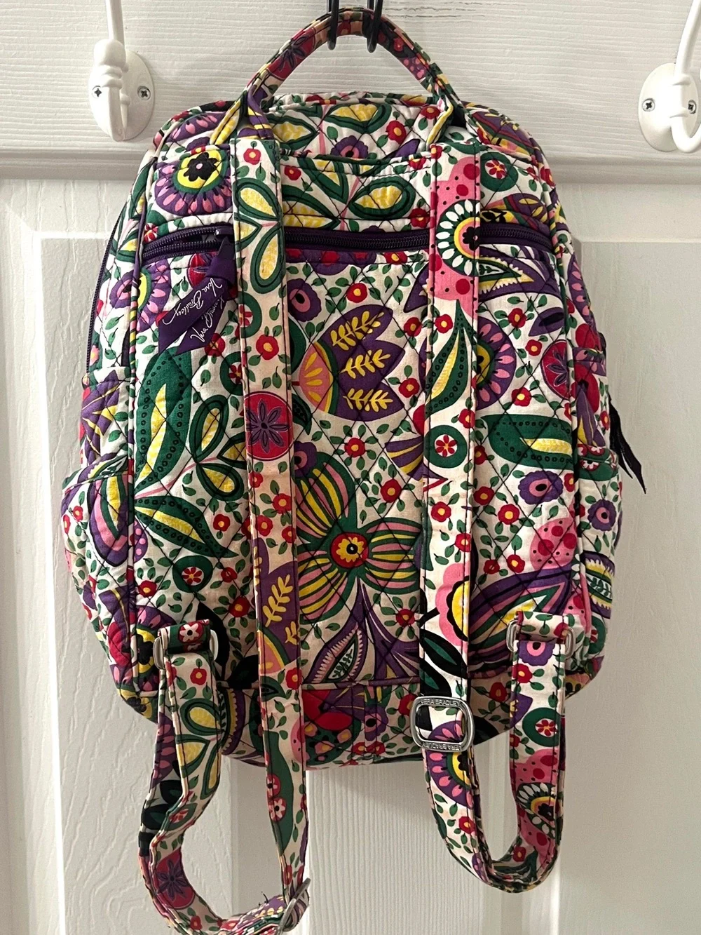 Vera Bradley Viva la Vera Floral Cotton Backpack Retired 13x9.5x3”